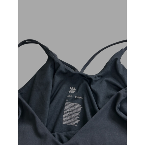 All in Motion Black Athletic Bodysuit Short Sz M Strappy Seamless Jumpsuit - Picture 2 of 6